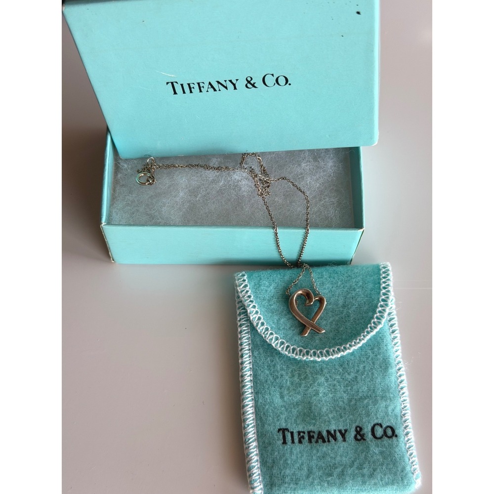 Tiffany Paloma Picasso Loving Heart Necklace Box 925 Sterling Silver Vintage